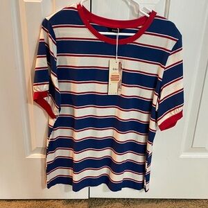 Navy and Red Striped Tee